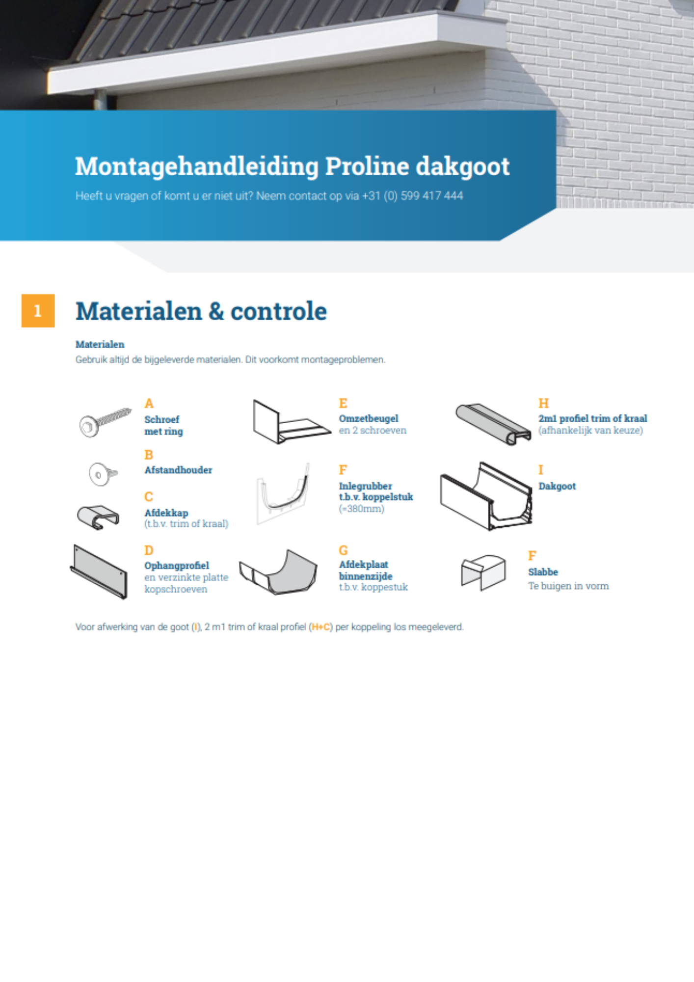 Montagehandleiding Proline dakgoot preview