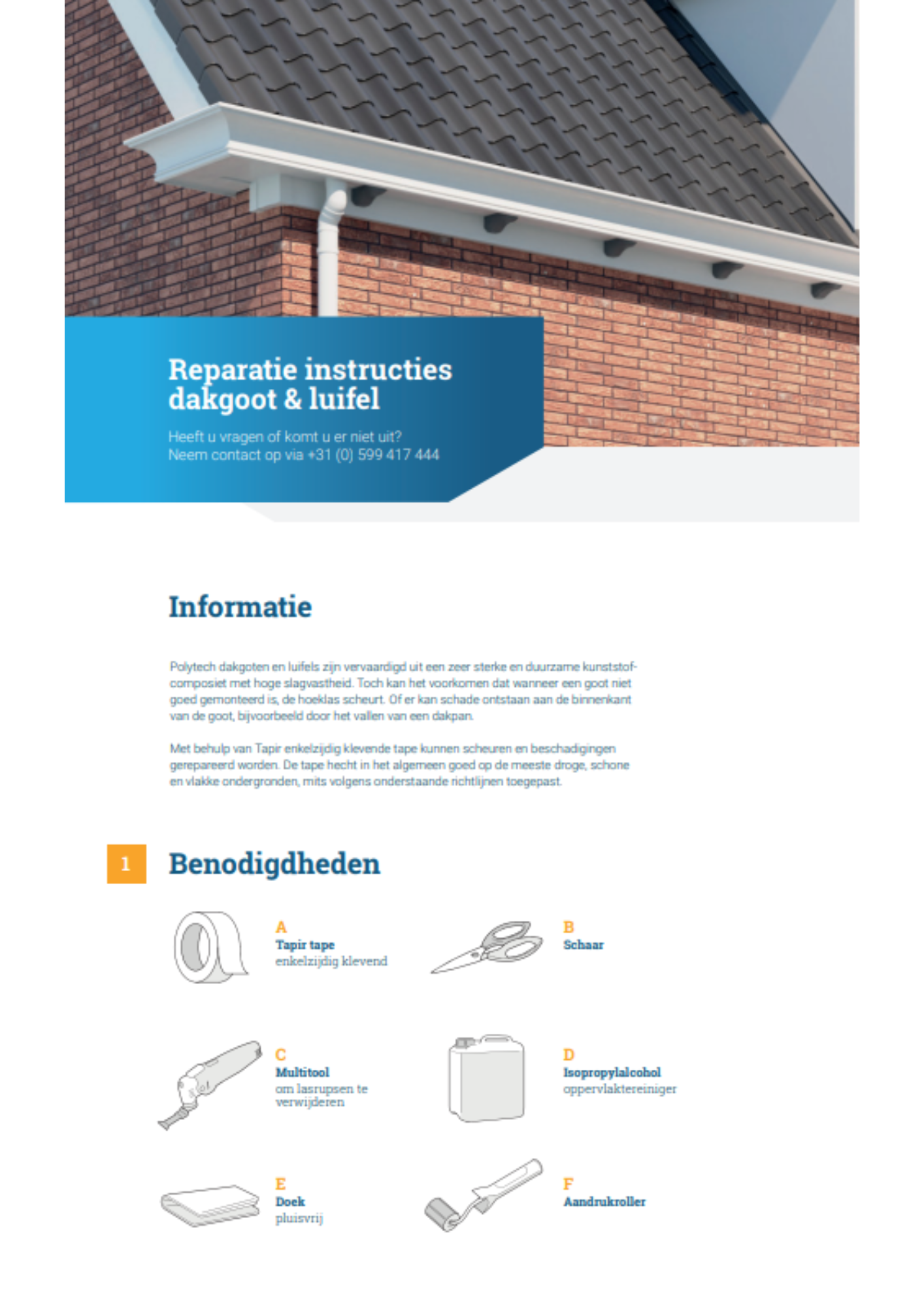 Reparatie instructies dakgoot & luifel preview