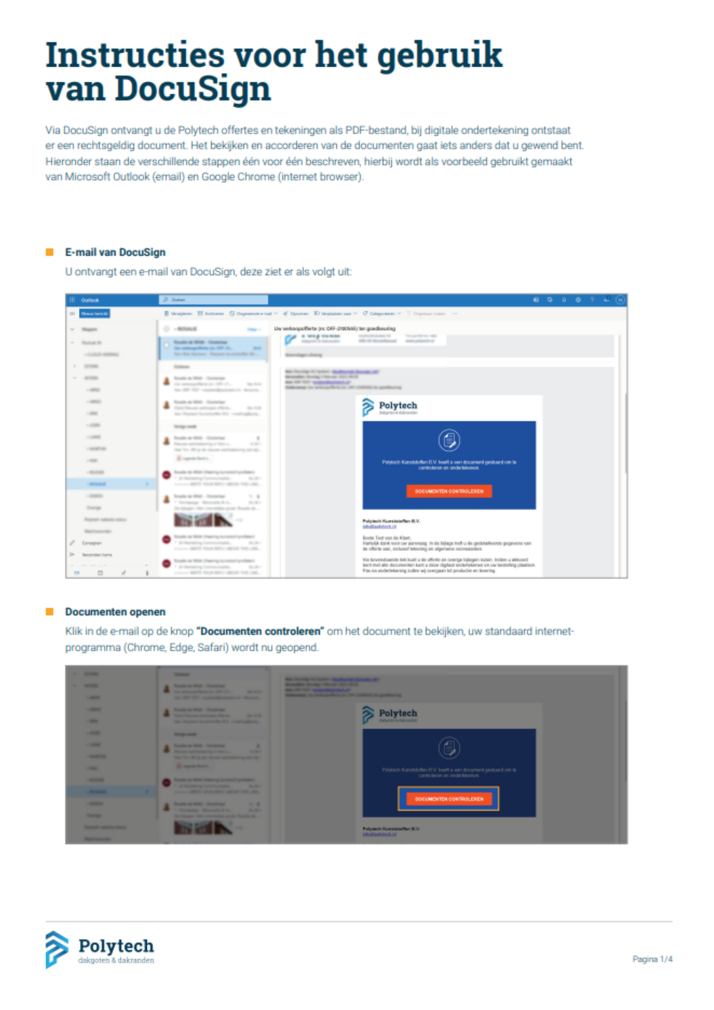 Instructies gebruik DocuSign preview