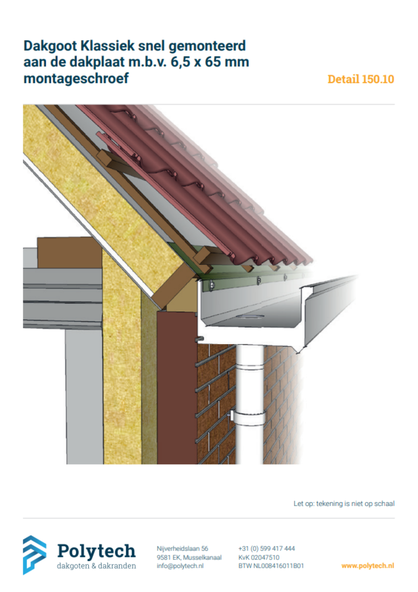 Montagedetails dakgoot Klassiek preview