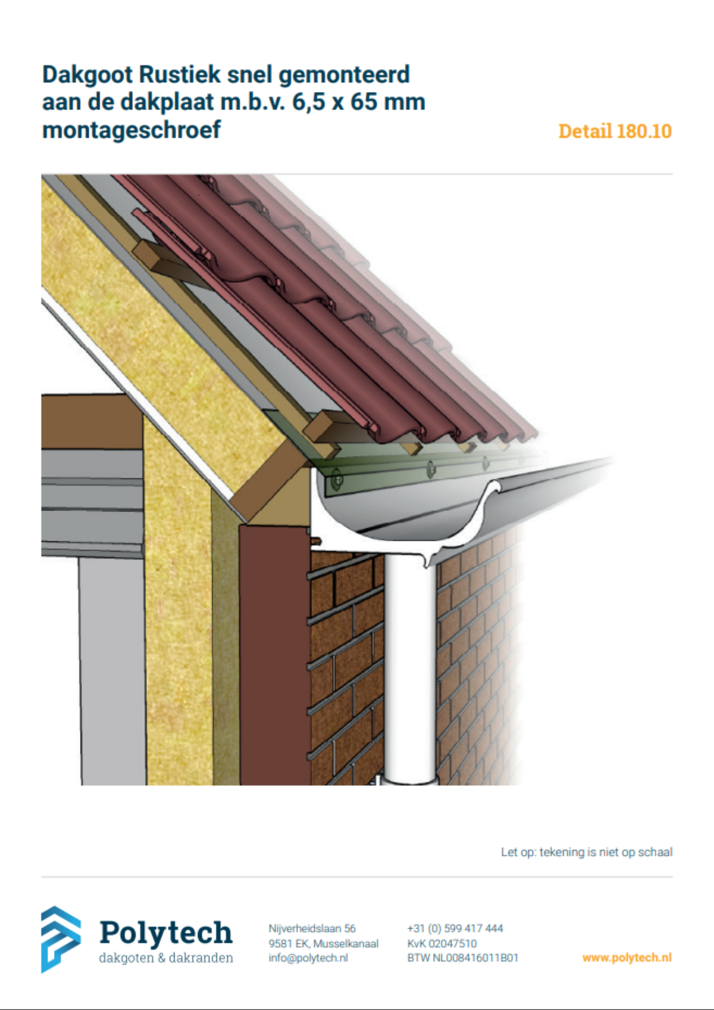 Montagedetails dakgoot Rustiek preview