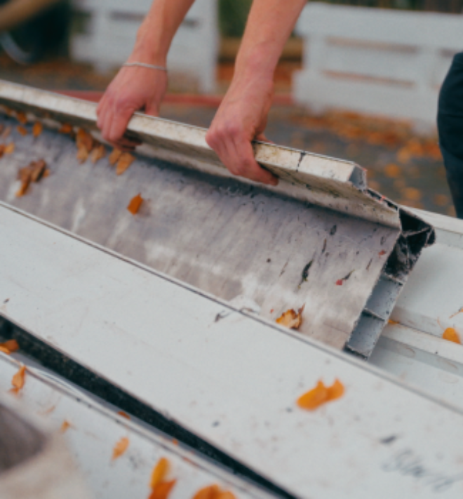 Oude dakgoot voor recyclen